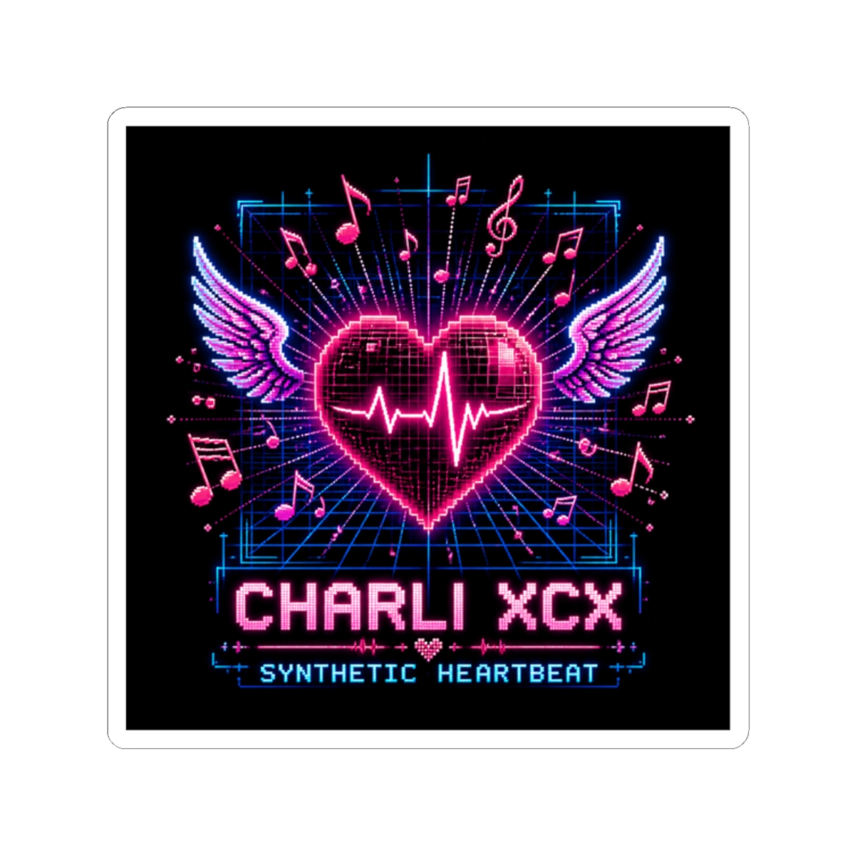Charli XCX "Charli XCX - Synthetic Heartbeat" Sticker - Official Stickers merchandise