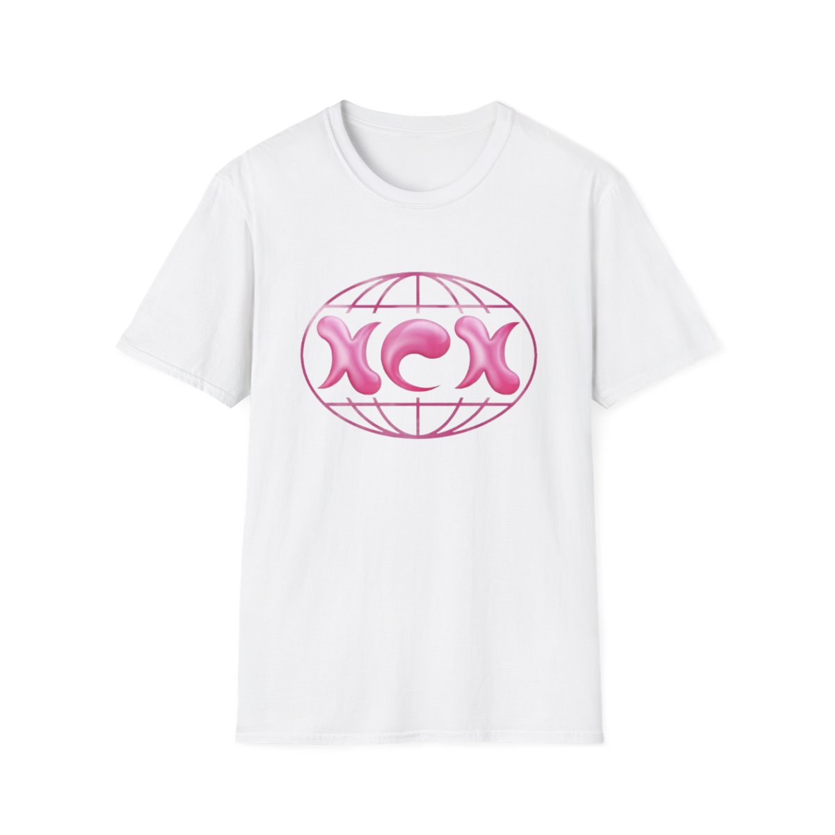 Pink Retro Globe Logo T-Shirt | 90s Bubble Letter Tee  | Charli XCX